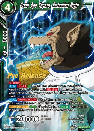 Image of Great Ape Vegeta, Embodied Might (BT15-073) - Saiyan Showdown PreRelease Cards