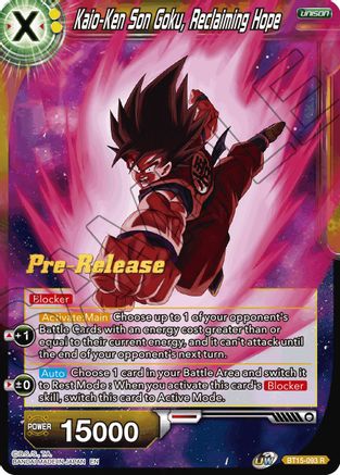 Image of Kaio-Ken Son Goku, Reclaiming Hope (BT15-093) - Saiyan Showdown PreRelease Cards