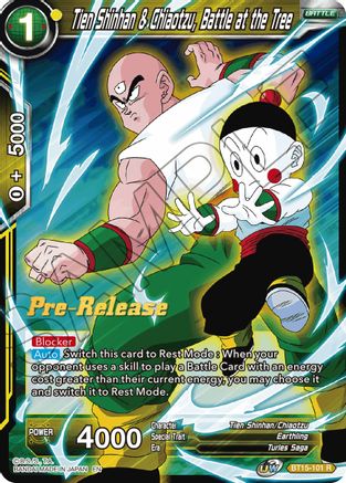 Image of Tien Shinhan & Chiaotzu, Battle at the Tree (BT15-101) - Saiyan Showdown PreRelease Cards