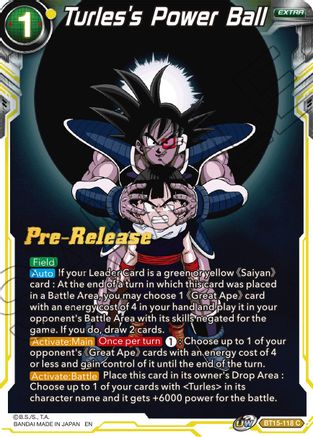 Image of Turles's Power Ball (BT15-118) - Saiyan Showdown PreRelease Cards