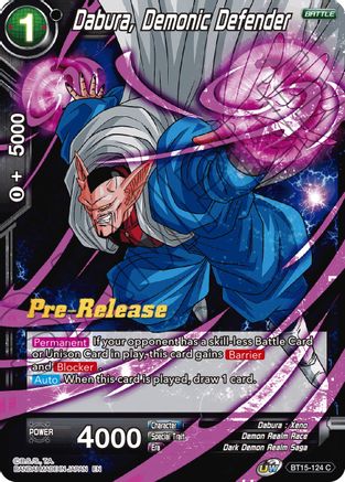 Image of Dabura, Demonic Defender (BT15-124) - Saiyan Showdown PreRelease Cards