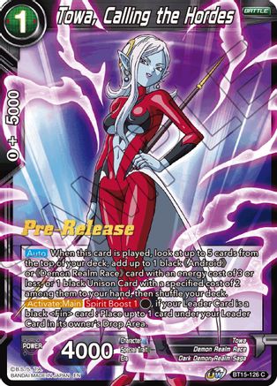 Image of Towa, Calling the Hordes (BT15-126) - Saiyan Showdown PreRelease Cards