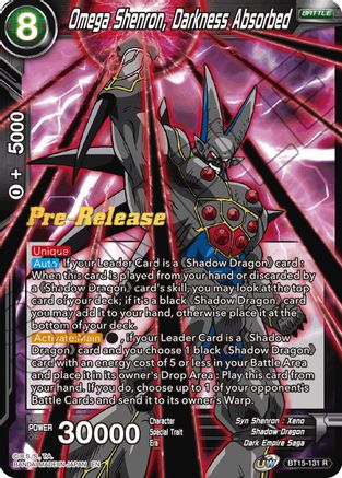 Image of Omega Shenron, Darkness Absorbed (BT15-131) - Saiyan Showdown PreRelease Cards