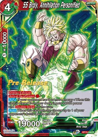Image of SS Broly, Annihilation Personified (BT15-144) - Saiyan Showdown PreRelease Cards