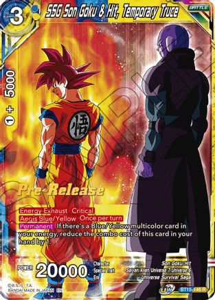 Image of SSG Son Goku & Hit, Temporary Truce (BT15-146) - Saiyan Showdown PreRelease Cards
