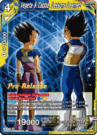 Image of Vegeta & Cabba, Lessons Learned (BT15-147) - Saiyan Showdown PreRelease Cards