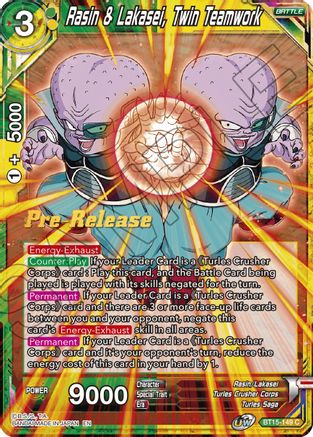 Image of Rasin & Lakasei, Twin Teamwork (BT15-149) - Saiyan Showdown PreRelease Cards