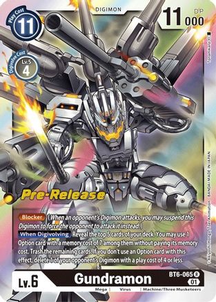 Image of Gundramon (BT6-065) - Double Diamond Pre-Release Cards Foil
