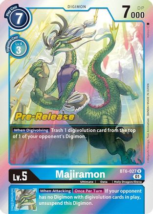 Image of Majiramon (BT6-027) - Double Diamond Pre-Release Cards Foil