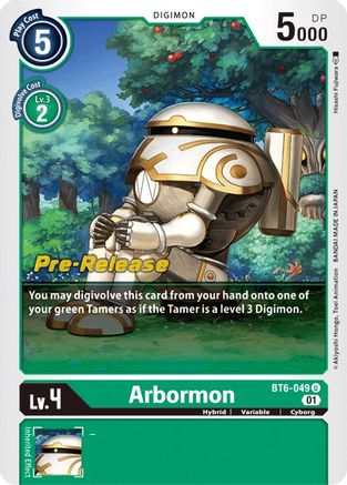 Image of Arbormon (BT6-049) - Double Diamond Pre-Release Cards Foil
