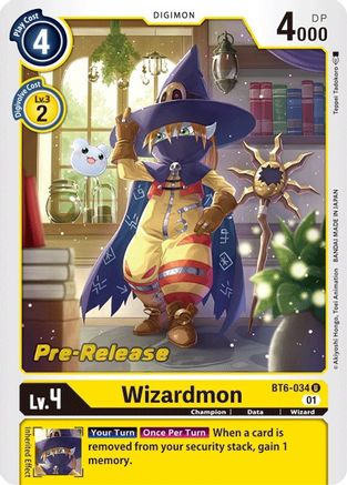 Image of Wizardmon (BT6-034) - Double Diamond Pre-Release Cards Foil