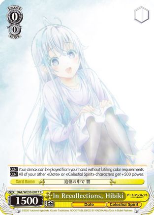 Image of In Recollections, Hibiki (Parallel Foil) (DAL/WE33-E017 C) - Date A Bullet