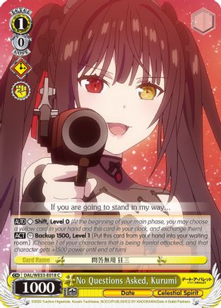 Image of No Questions Asked, Kurumi (DAL/WE33-E018 C) - Date A Bullet