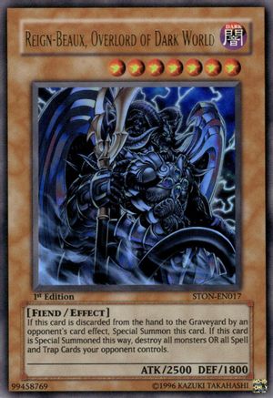 Image of Reign-Beaux, Overlord of Dark World (STON-EN017) - Strike of Neos 1st Edition
