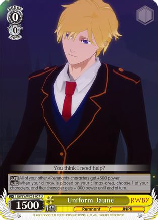 Image of Uniform Jaune (RWBY/WX03-007 U) - RWBY