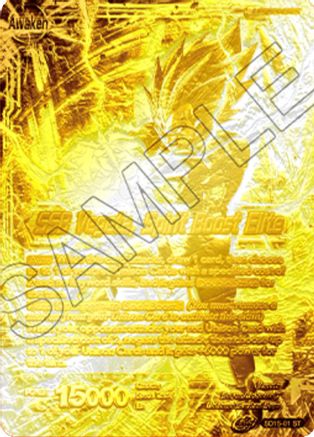 Image of Vegeta // SSB Vegeta, Spirit Boost Elite (2021 Championship 3rd Place) (Metal Gold Foil) (SD15-01) - Tournament Promotion Cards Foil