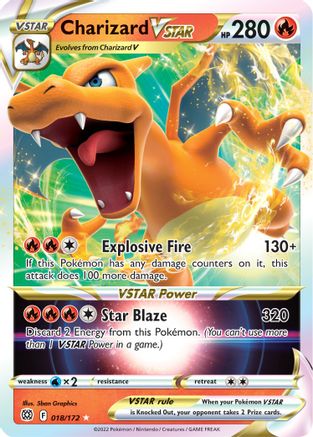 Image of Charizard VSTAR 018/172  - Holofoil SWSH09 Brilliant Stars - Ultra Rare