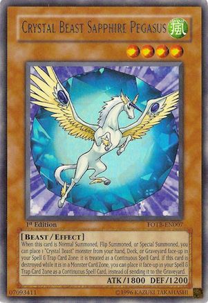 Image of Crystal Beast Sapphire Pegasus (FOTB-EN007) - Force of the Breaker 1st Edition