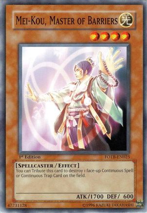 Image of Mei-kou, Master of Barriers (FOTB-EN025) - Force of the Breaker 1st Edition