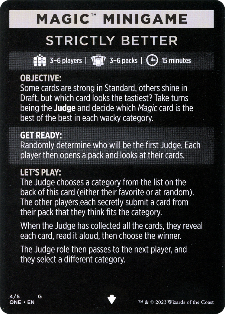 Image of Strictly Better // Strictly Better (cont'd) (MONE-004) - Phyrexia: All Will Be One Minigames Foil