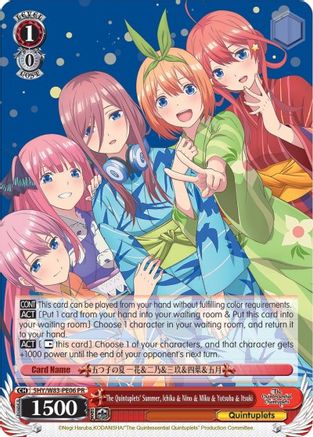 Image of The Quintuplets' Summer, Ichika & Nino & Miku & Yotsuba & Itsuki (5HY/W83-PE06 PR) - The Quintessential Quintuplets