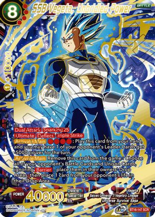 Image of SSB Vegeta, Unbridled Power (BT16-147) - Realm of the Gods Foil