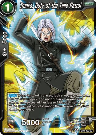 Image of Trunks, Duty of the Time Patrol (BT16-109) - Realm of the Gods Foil