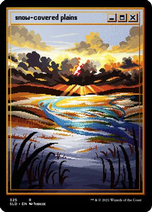 Image of Snow-Covered Plains (PixelSnowLands.jpg) (Foil Etched) (SLD-325) - Secret Lair Drop Series Foil