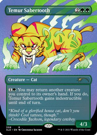 Image of Temur Sabertooth (Foil Etched) (SLD-308) - Secret Lair Drop Series Foil