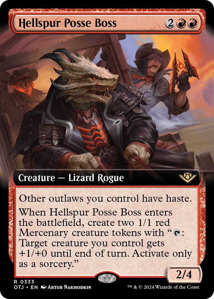 Image of Hellspur Posse Boss (Extended Art) (OTJ-333) - Outlaws of Thunder Junction: (Extended Art)