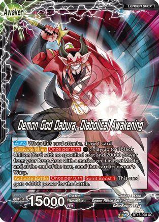 Image of Dabura // Demon God Dabura, Diabolical Awakening (BT16-098) - Realm of the Gods