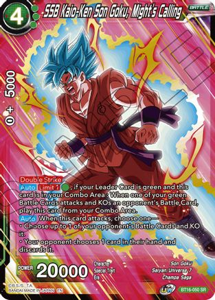 Image of SSB Kaio-Ken Son Goku, Might's Calling (BT16-050) - Realm of the Gods Foil