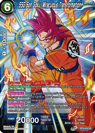 Image of SSG Son Goku, Miraculous Transformation (BT16-024) - Realm of the Gods Foil