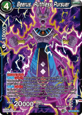 Image of Beerus, Ruthless Pursuer (BT16-036) - Realm of the Gods Foil