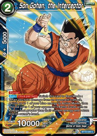 Image of Son Gohan, the Interceptor (BT16-026) - Realm of the Gods