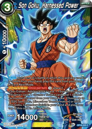 Image of Son Goku, Harnessed Power (BT16-025) - Realm of the Gods Foil