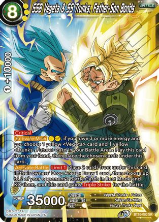 Image of SSB Vegeta & SS Trunks, Father-Son Bonds (BT16-080) - Realm of the Gods Foil