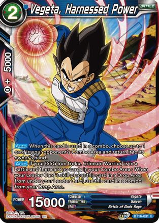 Image of Vegeta, Harnessed Power (BT16-031) - Realm of the Gods Foil