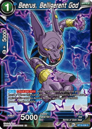 Image of Beerus, Belligerent God (BT16-038) - Realm of the Gods Foil