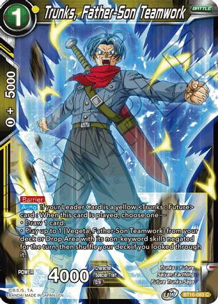 Image of Trunks, Father-Son Teamwork (BT16-083) - Realm of the Gods