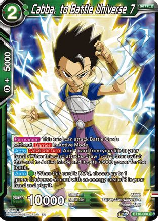 Image of Cabba, to Battle Universe 7 (BT16-060) - Realm of the Gods