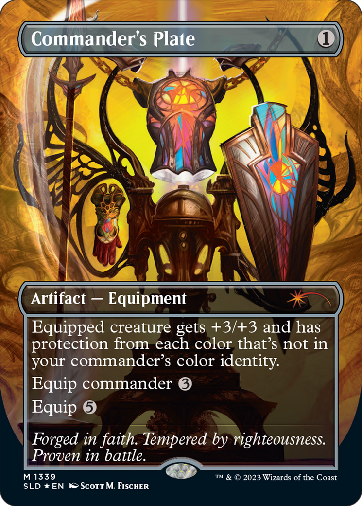 Image of Commander's Plate (SLD-1339) - Secret Lair Drop (Borderless) Foil