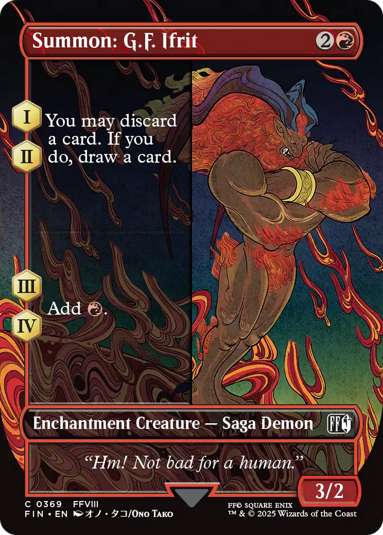 Image of Summon: G.F. Ifrit (Borderless) (FIN-369) - FINAL FANTASY: (enchantment) (Borderless)
