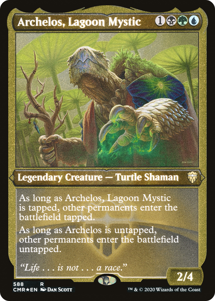 Image of Archelos, Lagoon Mystic (Foil Etched) (CMR-588) - Commander Legends Foil