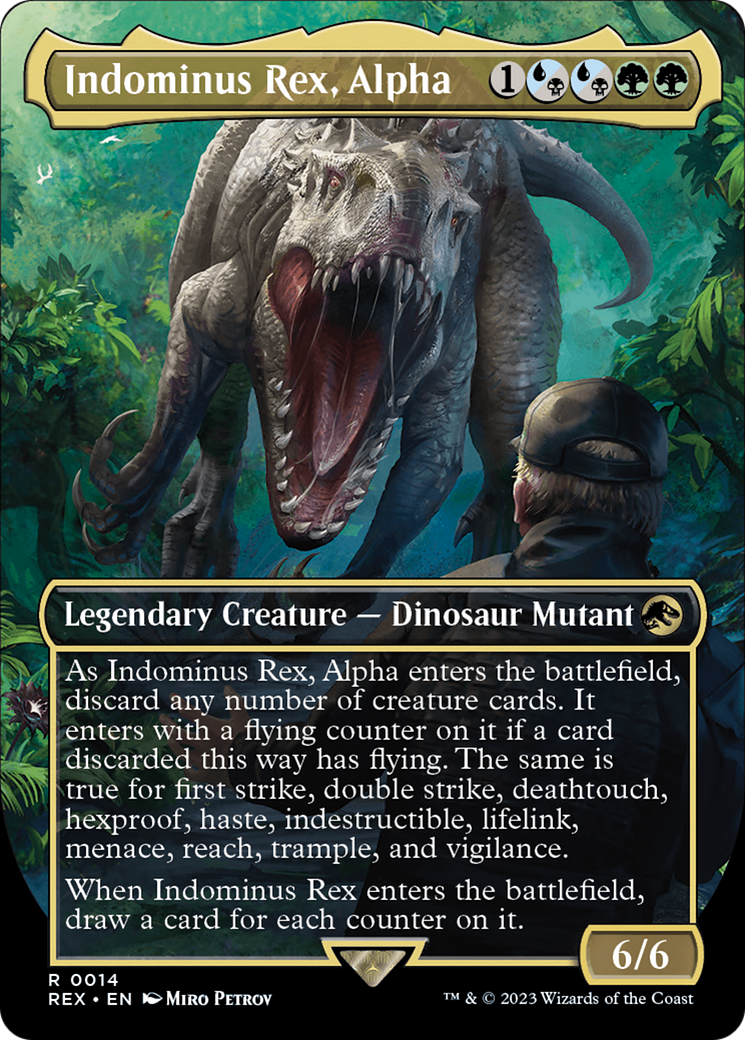 Image of Indominus Rex, Alpha (Borderless) (REX-014) - Jurassic World Collection (Borderless) Foil