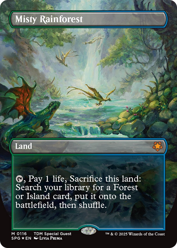 Image of Misty Rainforest (Borderless) (Dragonscale Foil) (SPG-116) - Special Guests (Borderless) Foil