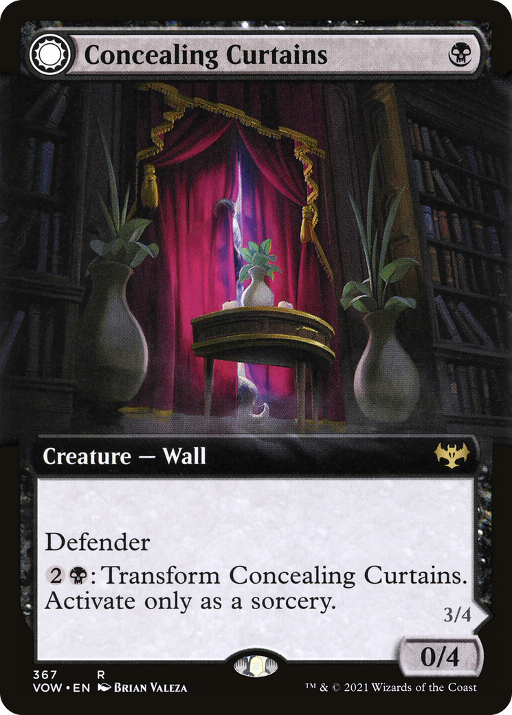 Image of Concealing Curtains (Extended Art) (VOW-367) - Innistrad: Crimson Vow: (Extended Art, Double Faced Transform)
