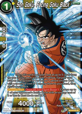 Image of Son Goku, Facing Goku Black (BT16-076) - Realm of the Gods Foil