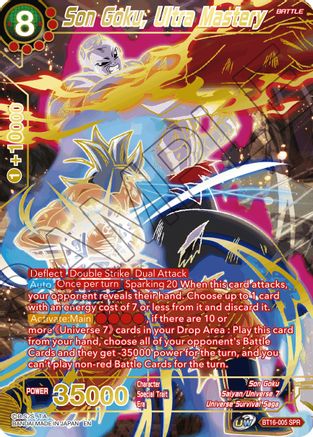 Image of Son Goku, Ultra Mastery (SPR) (BT16-005) - Realm of the Gods Foil