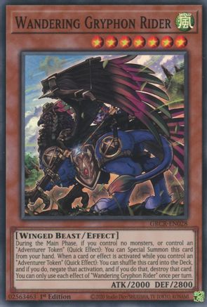 Image of Wandering Gryphon Rider (GRCR-EN028) - The Grand Creators 1st Edition